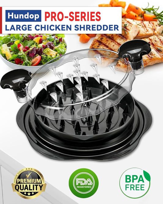 Manual Chicken Shredder Tool Twist for Kitchen, Meat and Vegetable Grinder Machine (Elegant Black)